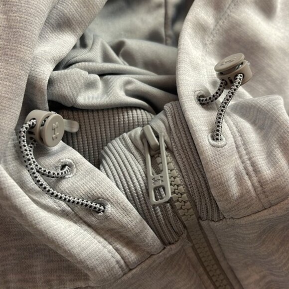 Under armour womens size medium tall zip hoodie in light grey - Picture 3 of 5